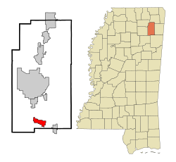 Location of Shannon, Mississippi