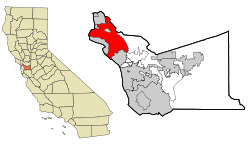 Location in Alameda County and the U.S. state of California