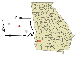 Location in Calhoun County and the state of Georgia