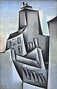 Juan Gris, 1911, Maisons à Paris (Houses in Paris), 1911, oil on canvas, 52.4 × 34.2 cm