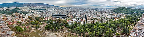 Panorama av Aten från Akropolis, 2017.