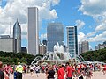 Image 37People walking around Buckingham Fountain to attend a rally (2013) (from Culture of Chicago)