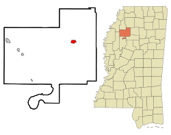 Location of Charleston, Mississippi