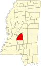 State map highlighting Rankin County