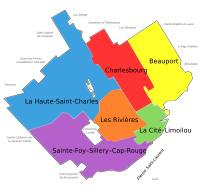 Boroughs of Quebec City since 1 November, 2009