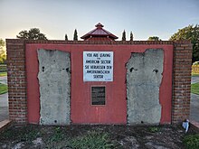 Sections of the Berlin Wall displayed at Fort Eisenhower.