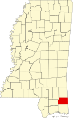 Map of Mississippi highlighting George County