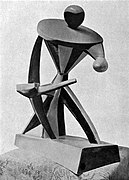 Alexander Archipenko, 1913, Pierrot-carrousel, painted plaster, 61 × 48.6 × 34 cm