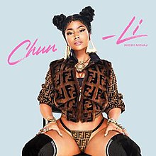 The cover art features the torso of Nicki Minaj, seated, wearing a bikini bottom and a fur jacket, with a Chinese hairstyle. The single title appears written in both sides around her.