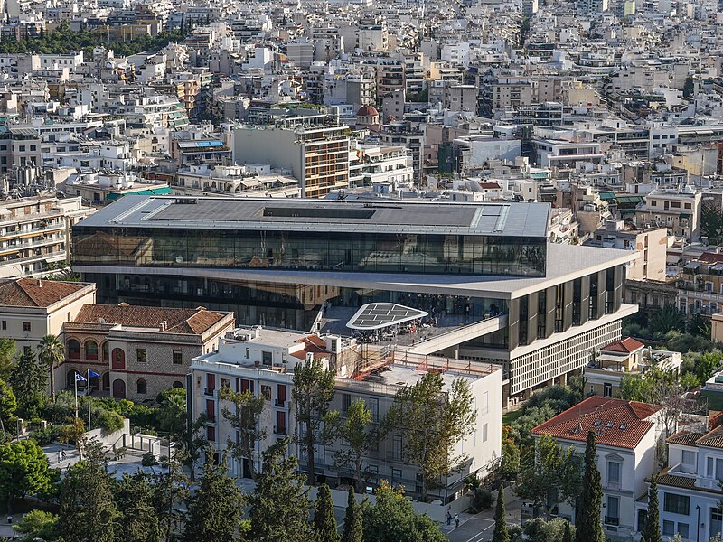 File:The Acropolis Museum as seen from the top of the Acropolis hill.jpg