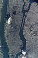 Manhattan Island from a bird’s eye view.