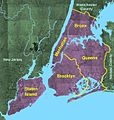 The 5 boroughs of the city