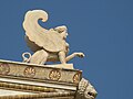 Detail of Stone Carving of Sphinx on the facade of the Academy of Athens.