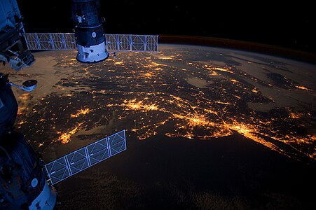 View from ISS with East coast