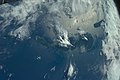 Shadows of clouds in Pacific Ocean, Buka and Bougainville, Green Islands, Carteret Atoll and some other little islands.