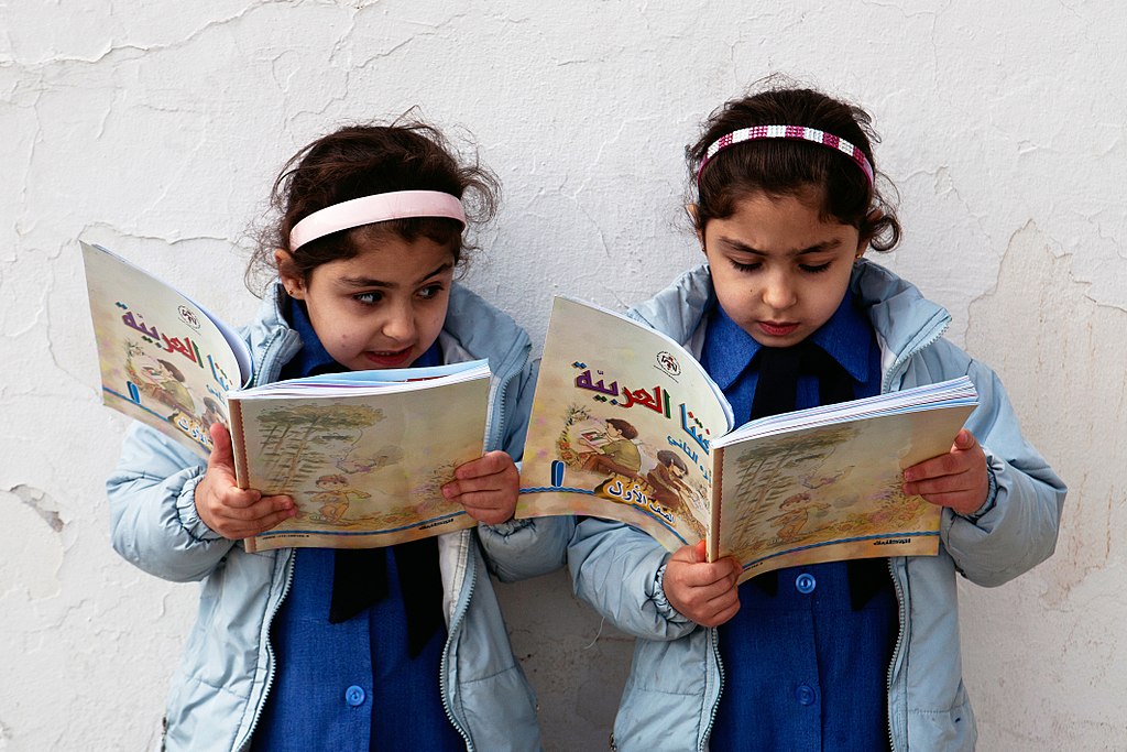 Young girls reading