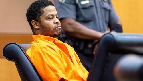 Quantavious Grier, brother of rapper Young Thug, appears during a probation revocation hearing at the Fulton County courthouse on Monday. (Arvin Temkar / arvin.temkar@ajc.com)