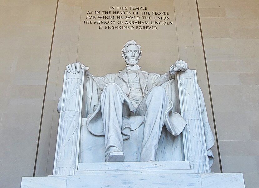 President Abraham Lincoln statue at the Lincoln Memorial