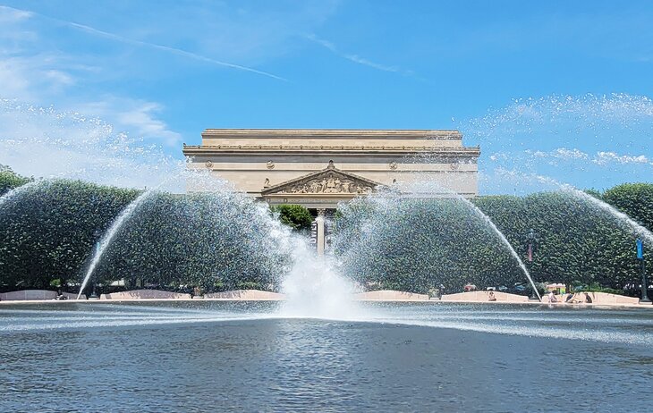 Fountains in front of the National Archives