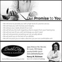 SOUTH CITY HEARING & AUDIOLOGY - Ad from 2024-08-11