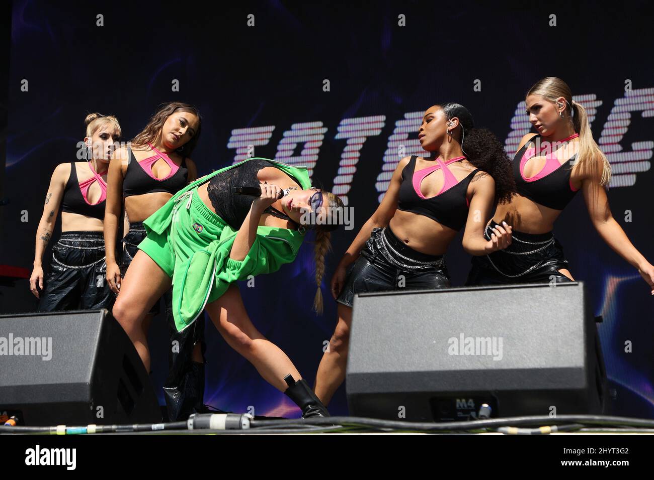 Tate McRae performing at the daytime concerts during the 2021 iHeartRadio Music Festival held at Area 15 on September 18, 2021 in Las Vegas, NV. Stock Photo