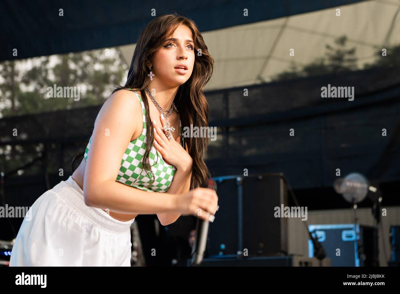 Tate McRae performs during Wild 94's Wazzmatazz at Shoreline Amphitheatre on June 05, 2022 in Mountain View, California. Photo: CHRIS TUITE/imageSPACE/MediaPunch Stock Photo