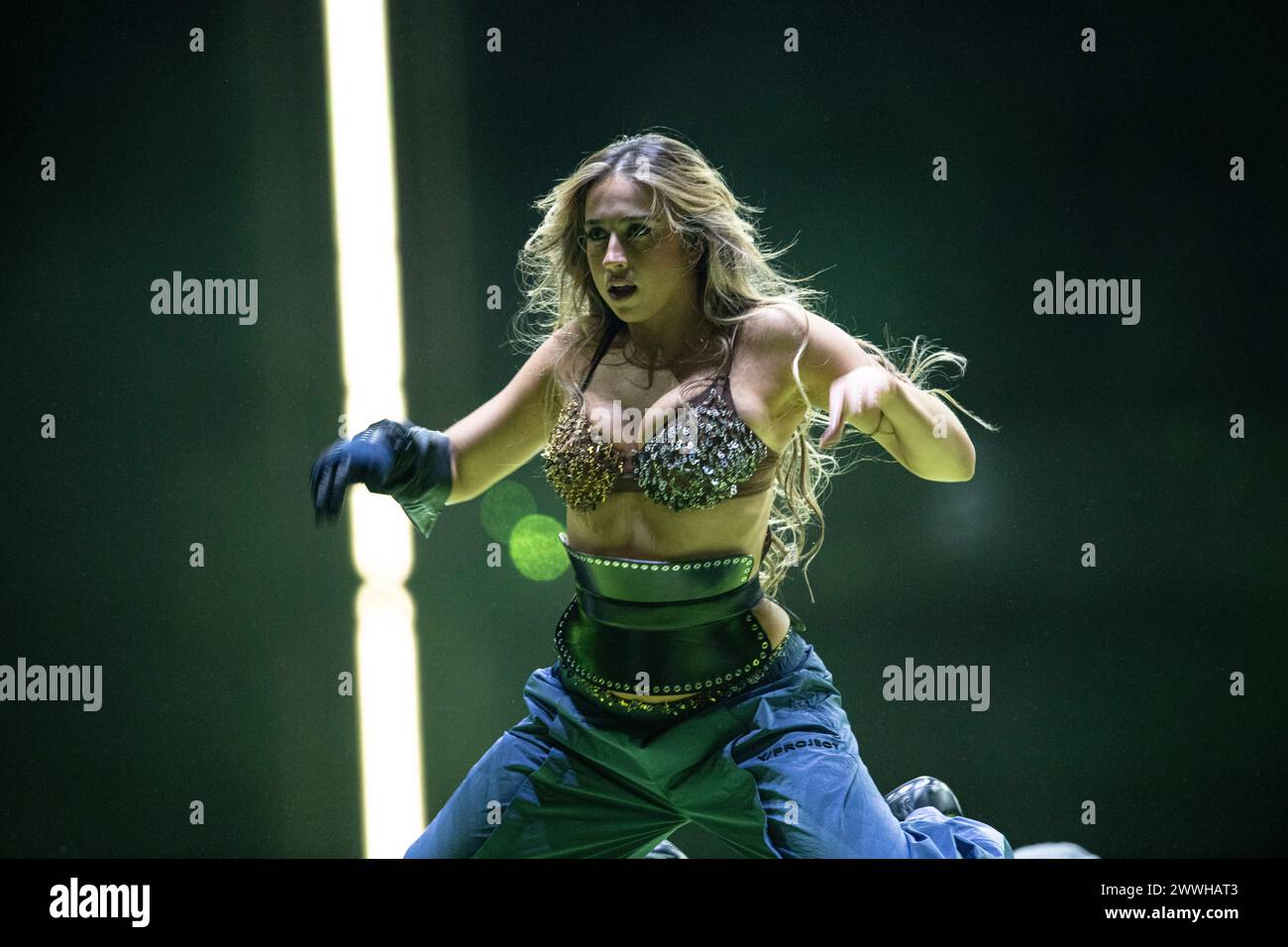 Tate McRae performing live at the 2024 BRIT awards ceremony, O2 Arena, London, on 2 March 2024 Tate McRae (Tate Rosner McRae) is a Canadian singer, songwriter, dancer, and actress, with fans named as Tater Tots Stock Photo