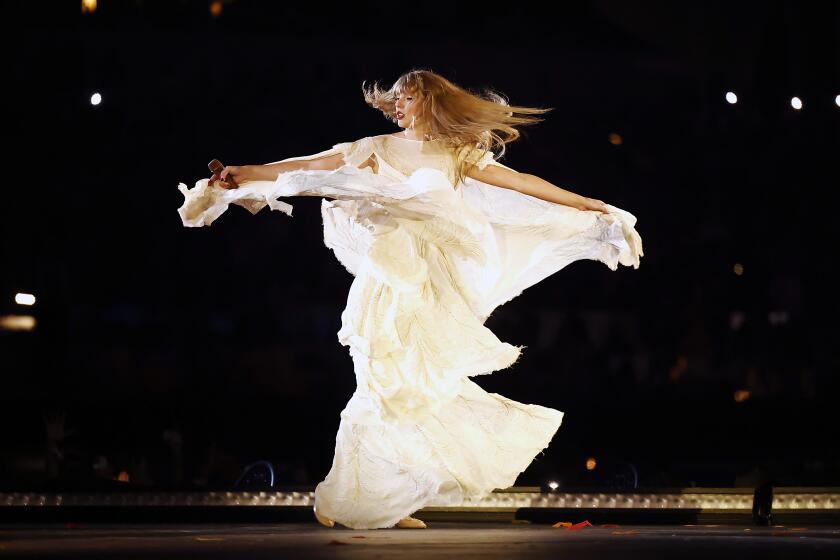 Taylor Swift performs onstage during "Taylor Swift | The Eras Tour" at SoFi Stadium on August 03, 2023 in Inglewood, Calif.