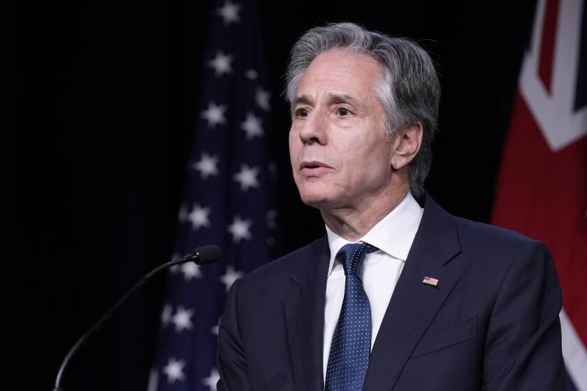 Secretary of State Antony Blinken speaks during a news conference at the United States Naval Academy in Annapolis, Md., Tuesday, Aug. 6, 2024. (AP Photo/Susan Walsh)