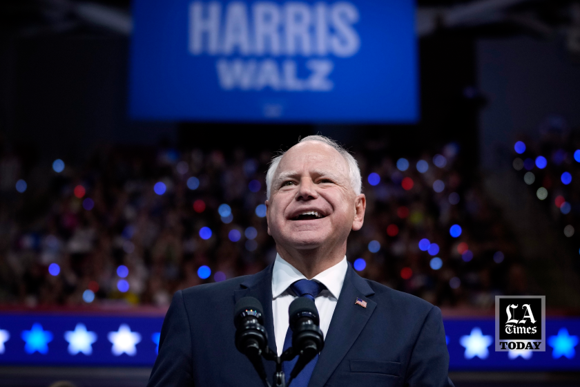 LA Times Today: Harris, Walz emphasize ‘freedom’ and ‘joy,’ and press attacks on Trump, Vance in raucous first rally