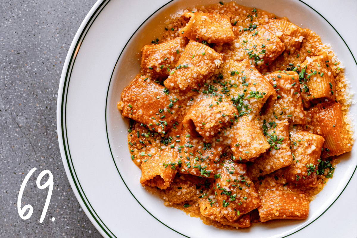 #69: A plate of malai rigatoni