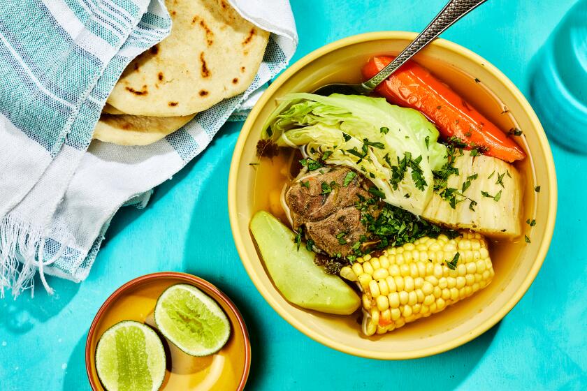 LOS ANGELES , CA - MARCH 15: Sopa de Res by Karla Vasquez, made in the LA Times test kitchen on Friday, Mar. 15, 2024 in Los Angeles , CA. (Katrina Frederick / For The Times)