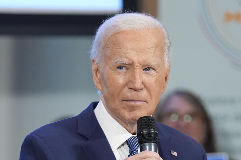 President Joe Biden speaks at AFL-CIO headquarters, Wednesday, July 10, 2024, in Washington. (AP Photo/Evan Vucci)