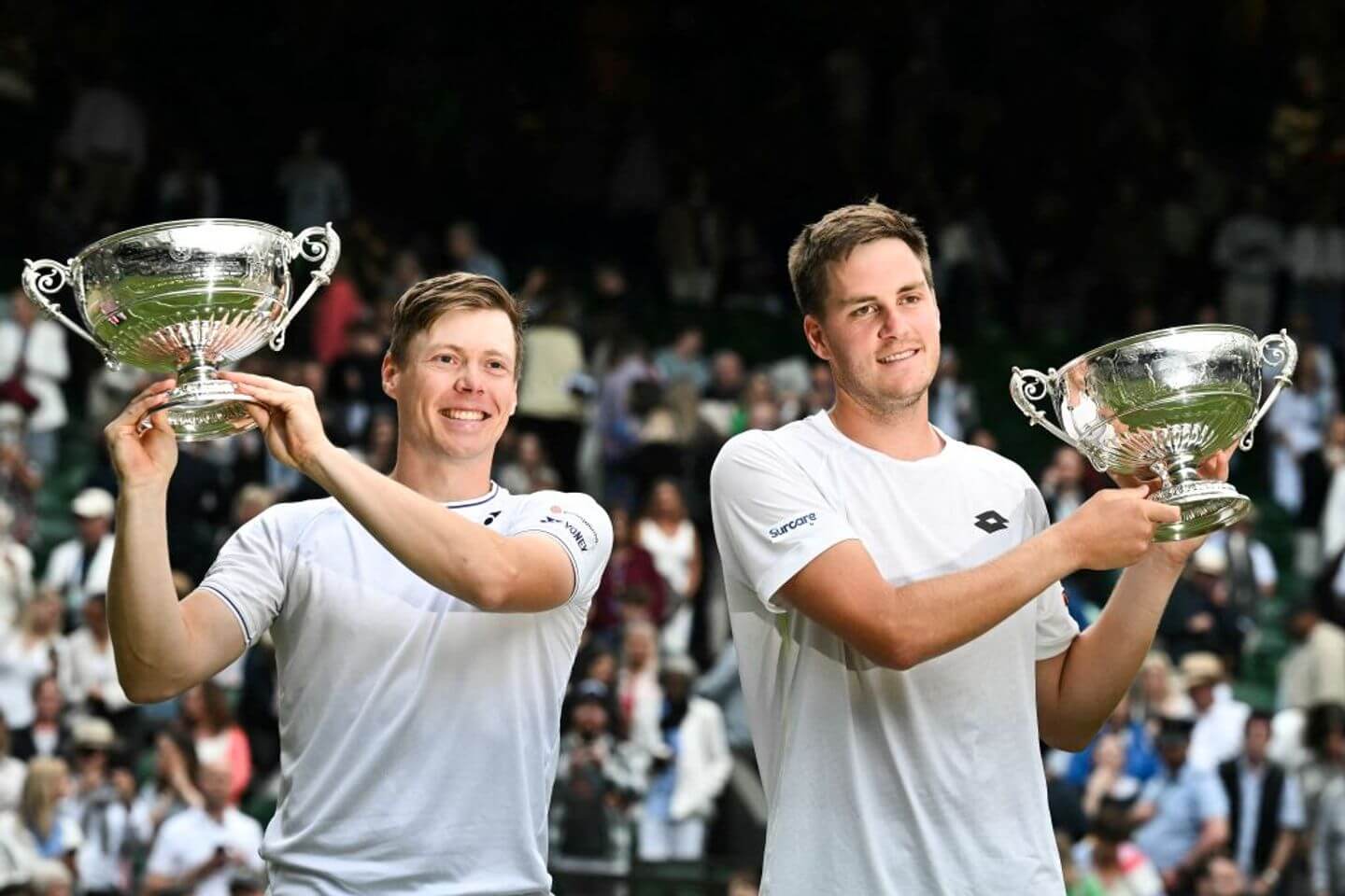 The men's doubles champions