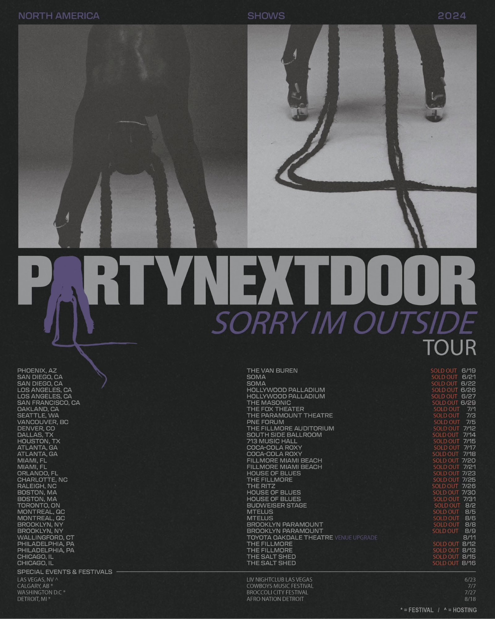 PARTYNEXTDOOR Sorry Im Outside Tour Poster