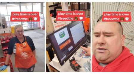 Man refuses to pay tax at Home Depot and walks away saying 'play time is over'