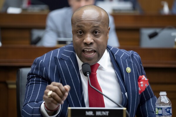 FILE - Rep. Wesley Hunt, R-Texas, argues for an amendment at the start of House Judiciary Committee meetings at the Capitol in Washington, Feb. 1, 2023. The House Ethics Committee said Monday, June 24, 2024, it was reviewing accusations that Hunt and Rep. Ronny Jackson, R-Texas, violated ethics rules by using campaign funds to pay membership dues at private social clubs. (AP Photo/J. Scott Applewhite, File)