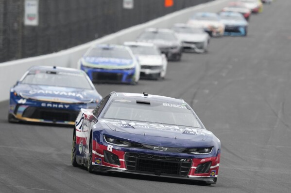 Kyle Busch drives during a NASCAR Cup Series auto race at Indianapolis Motor Speedway, Sunday, July 21, 2024, in Indianapolis. (AP Photo/Darron Cummings)