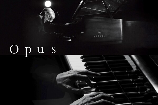 This cover image released by Milan Records shows “Opus” by Ryuichi Sakamoto. (Milan Records via AP)