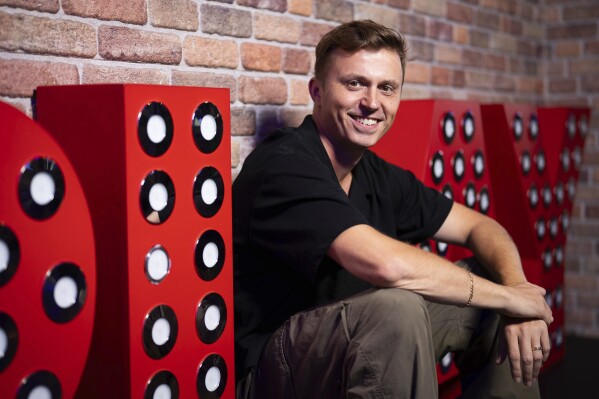 Choreographer Kenny Wormald poses for photographs after an interview with the Associated Press at Playground London dance studio, on Wednesday, July 24, 2024 in London. (Photo by Scott A Garfitt/Invision/AP)