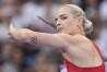 Victoria Hudson, of Austria, competes during the women's javelin throw qualification at the 2024 Summer Olympics, Wednesday, Aug. 7, 2024, in Saint-Denis, France. (AP Photo/Matthias Schrader)