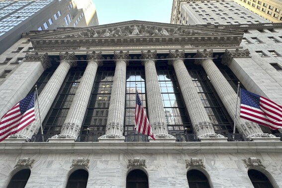 The New York Stock Exchange is shown on Tuesday, Aug. 13, 2024, in New York. (AP Photo/Peter Morgan)