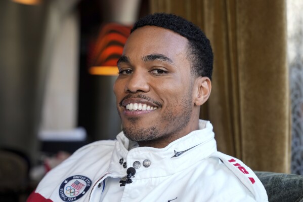 Anderson .Paak poses for a photo, during an interview with The Associated Press, at the 2024 Summer Olympics, Thursday, Aug. 8, 2024, in Paris, France. (AP Photo/Michel Euler)