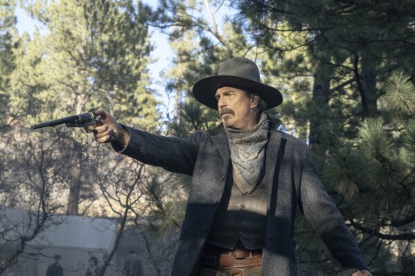 This image released by Warner Bros. Pictures shows Kevin Costner in a scene from "Horizon: An American Saga-Chapter I." (Warner Bros. Pictures via AP)