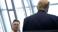 Elon Musk talks to Donald Trump back in May 2020. File pic: AP