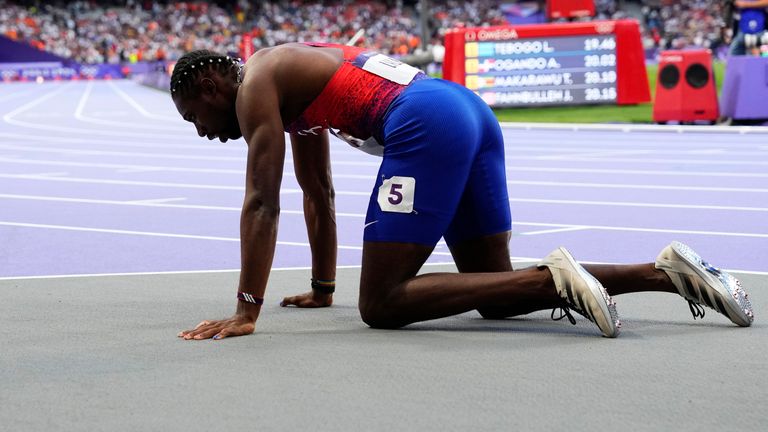 Lyles after the sprint. Pic: AP