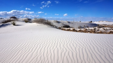 the gypsum at White Sands National Monument in New Mexico