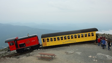 a railway train at Mt. Washington, New Hampshire