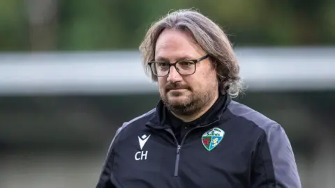 Craig Harrison during TNS' Champions League tie against Ferencvaros this summer