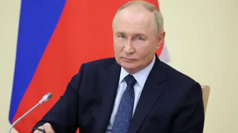 Vladimir Putin during a meeting of the security council